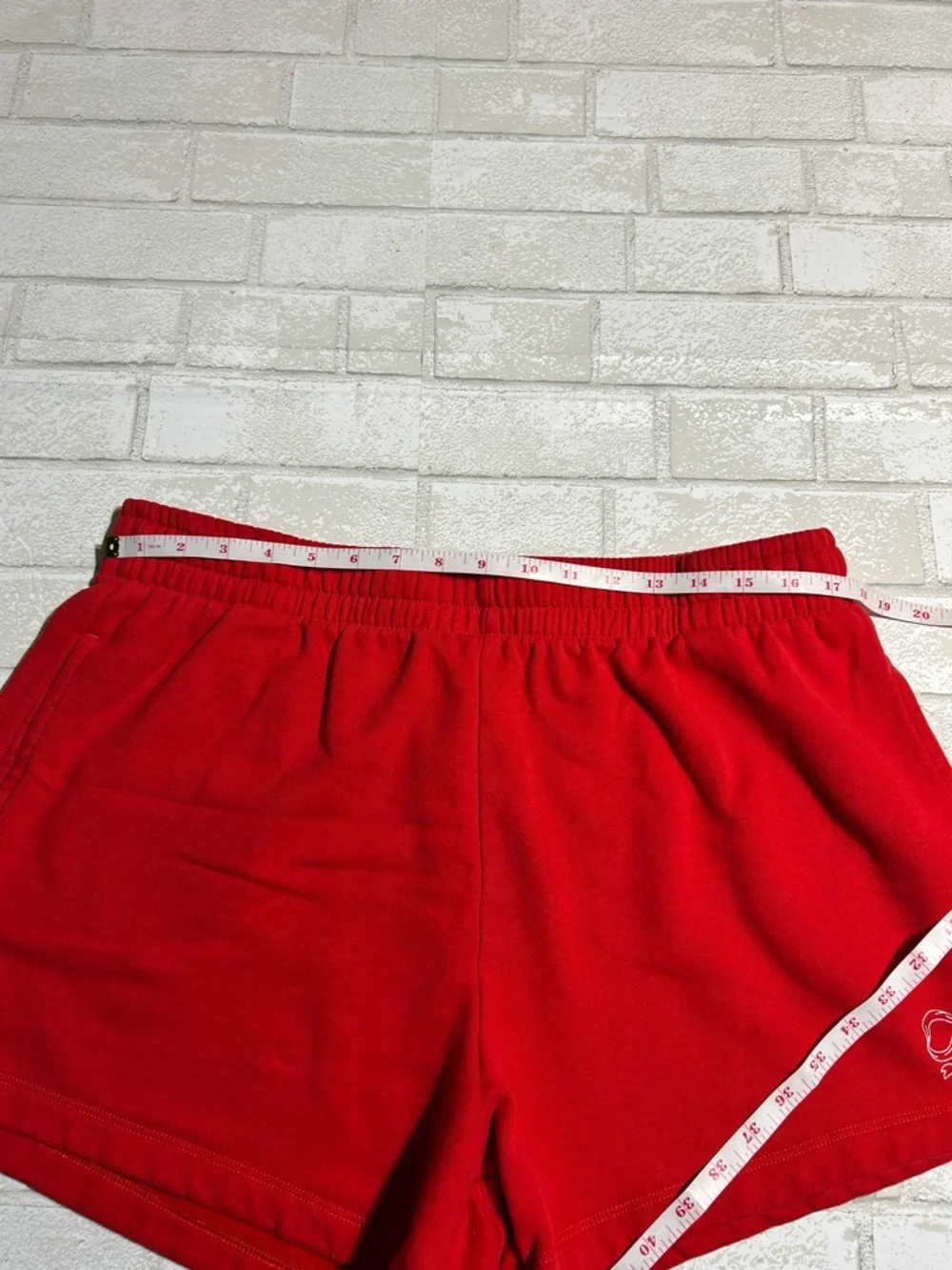 State of Mind Red Athletic Shorts with Bow Accent